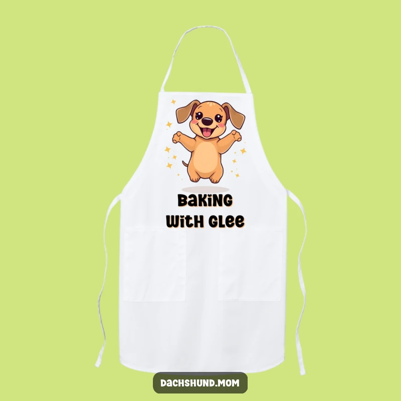 Funny Kawaii Dachshund Apron: Kitchen Jumps with Sparkly Delight