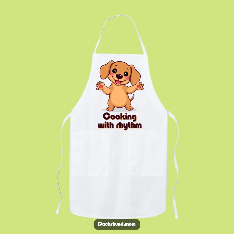 Funny Kawaii Dachshund Dance Master Apron - Hilarious Dog Kitchen Gift
