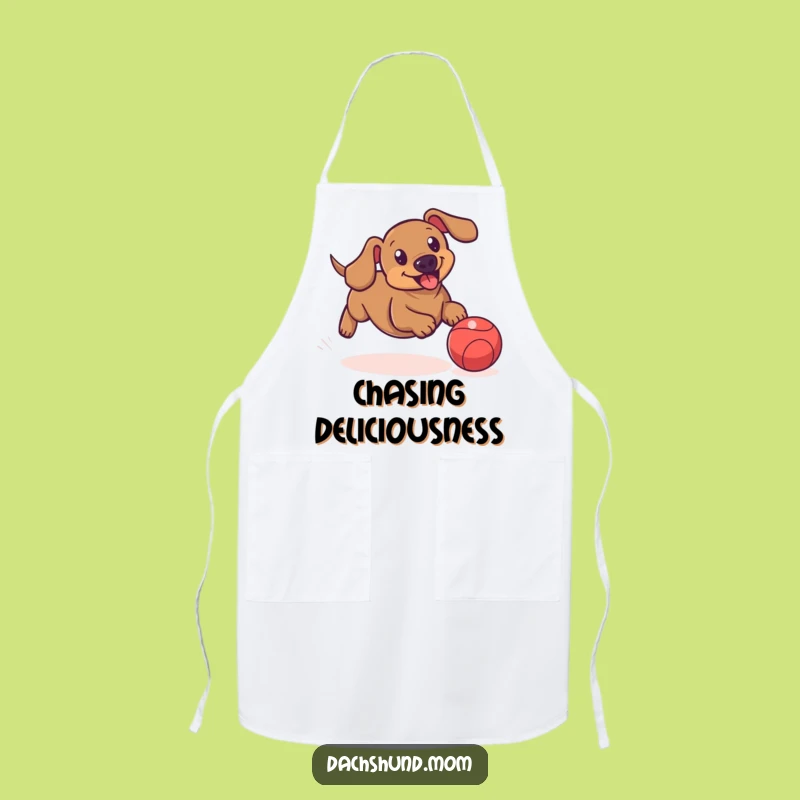 Funny Dachshund Ball Apron: Playful Sausage Dog Kitchen Gift