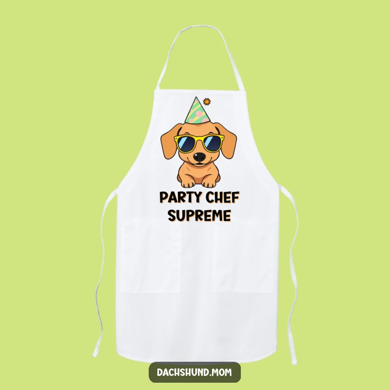 Funny Dachshund Party Apron: Cool Sausage Dog Kitchen Gift