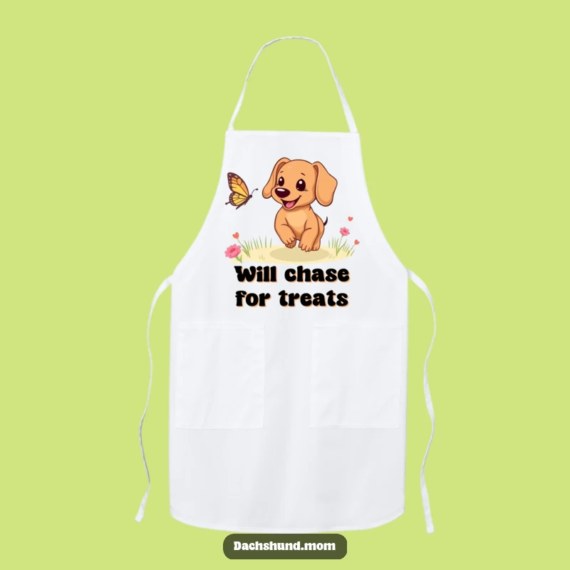 Funny Dachshund Puppy Butterfly Apron: Kitchen Fun Gift for Cooks