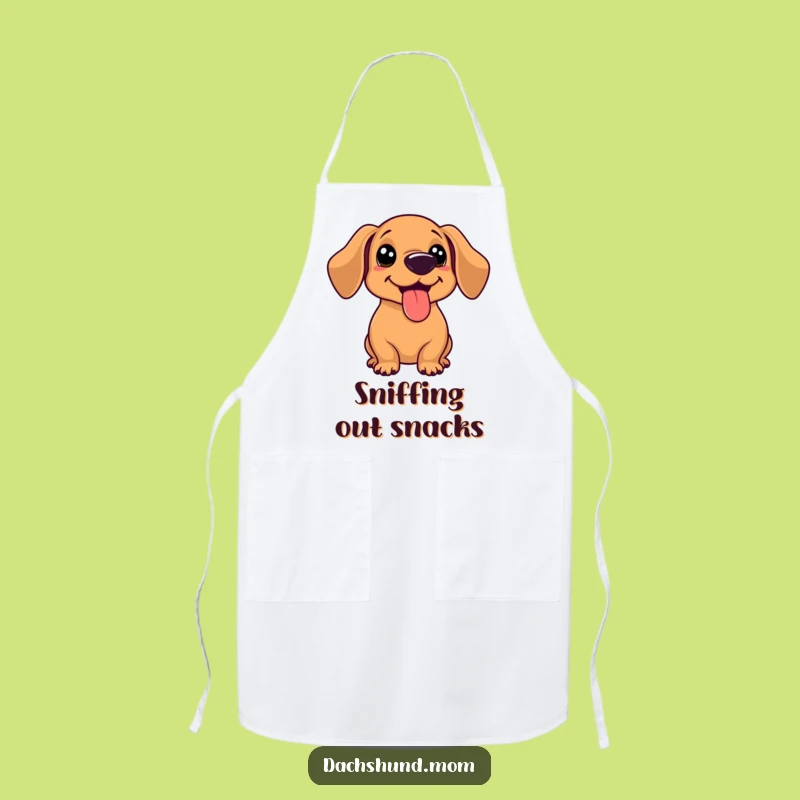 Funny Kawaii Dachshund Apron - Cute Kitchen Gift for Happy Dog Cooks