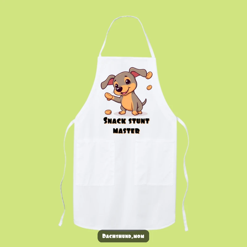 Funny Kawaii Dachshund Apron: Juggling Treats, Hilarious Kitchen Wear