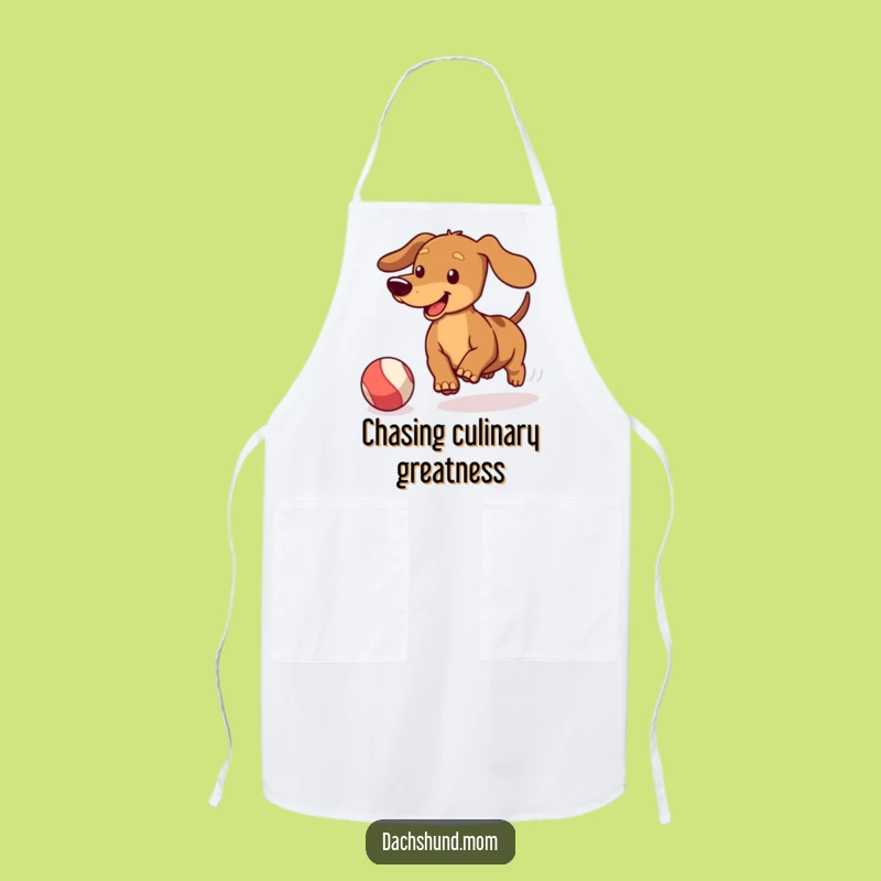 Funny Kawaii Dachshund Ball Chase Apron: Play All Day, Perfect Gift