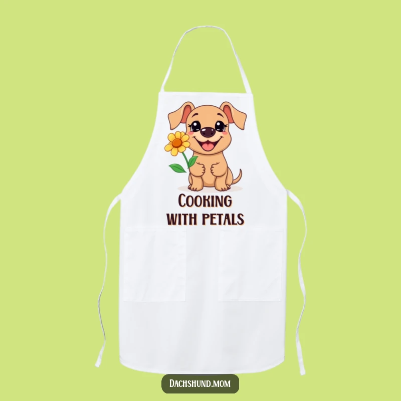 Funny Kawaii Dachshund Flower Apron: Cook with a Smile, Perfect Gift!