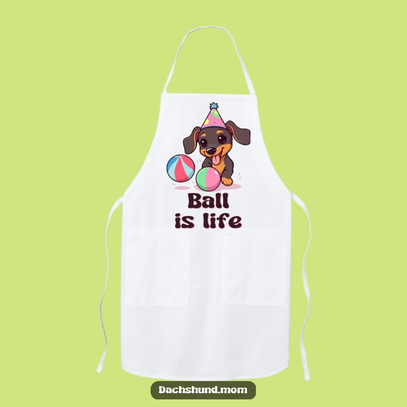 Funny Kawaii Dachshund Party Apron for Kitchen Fun & Gifts