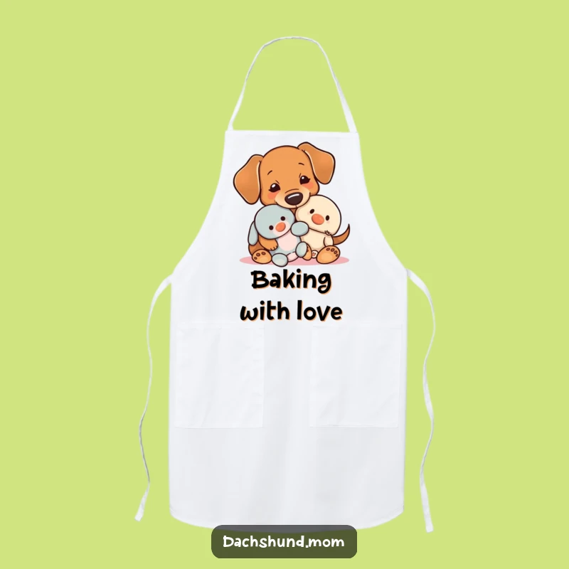 Funny Kawaii Dachshund Snuggle Apron: Cook with Comfort and Canine Charm