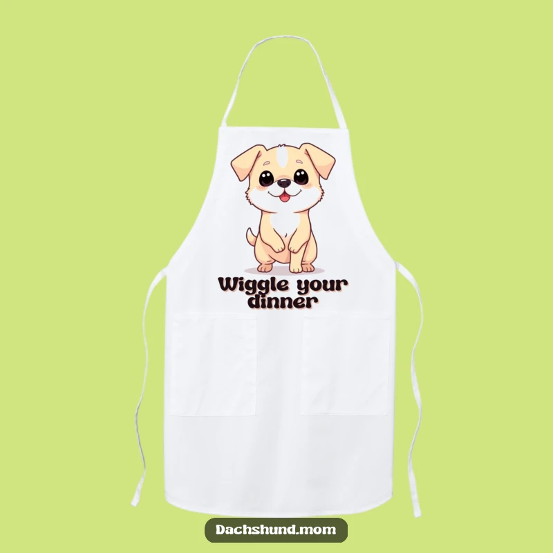 Funny Long Dog Wiggle Apron - Enthusiastic Chef Dog, Hilarious Gift