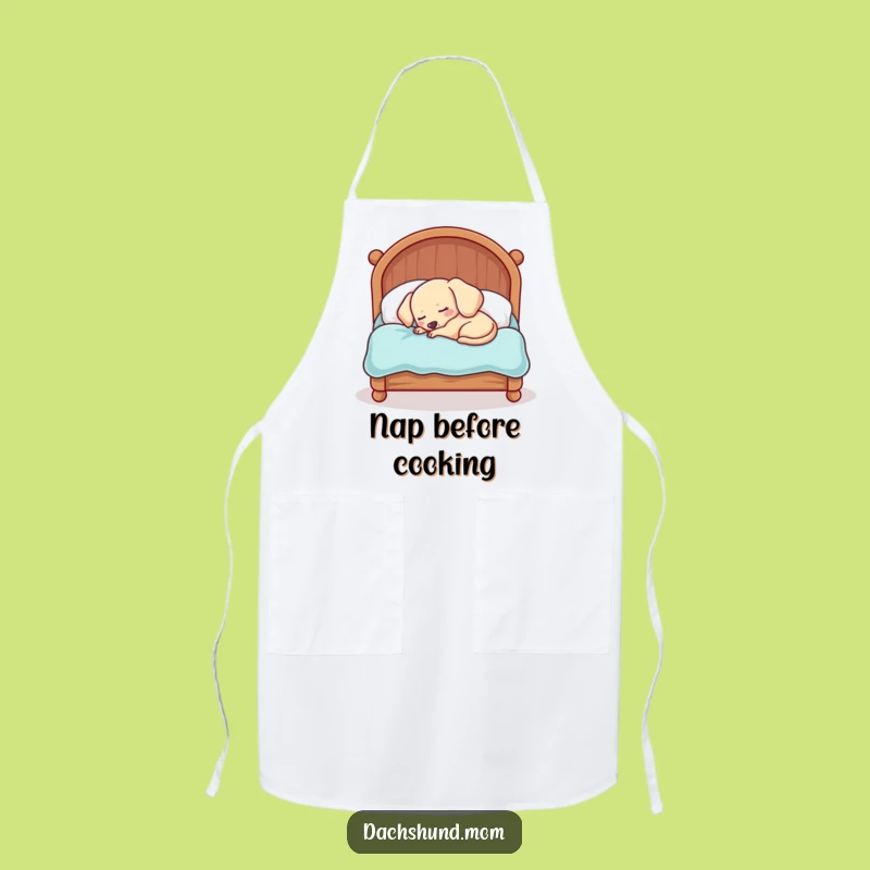 Funny Sleepy Dachshund Apron: Kawaii Kitchen Naps, Perfect Cute Funny Gift!
