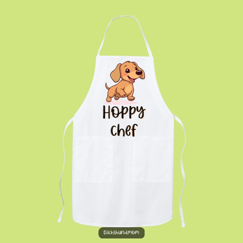 Funny Dachshund Hopping Apron - Kitchen Wiener Dog Fun