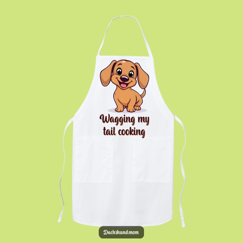 Funny Dachshund Apron: Enthusiastic Chef's Wagging Tail Kitchen Wear - Great Funny Gift