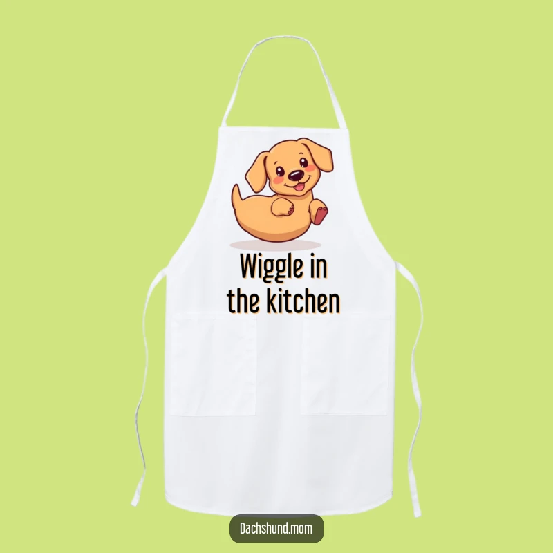 Funny Kawaii Dachshund Wiggle Rear Apron - Hilarious Wiener Dog Cooking Gift