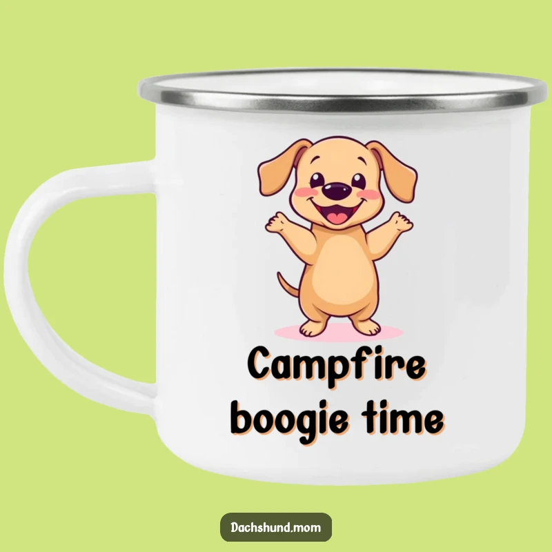 Funny Kawaii Dachshund Dance Camping Mug: Dance Under the Stars, Outdoor Gift!