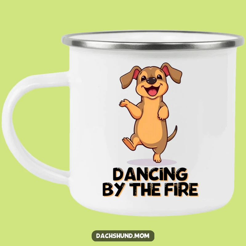 Funny Dachshund Dance Camping Mug: Adventure Fuelled by Joyful Moves