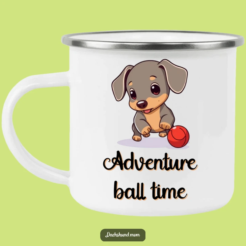 Funny Dachshund Cub Camp Mug: Playful Adventure Buddy - Perfect Funny Gift!