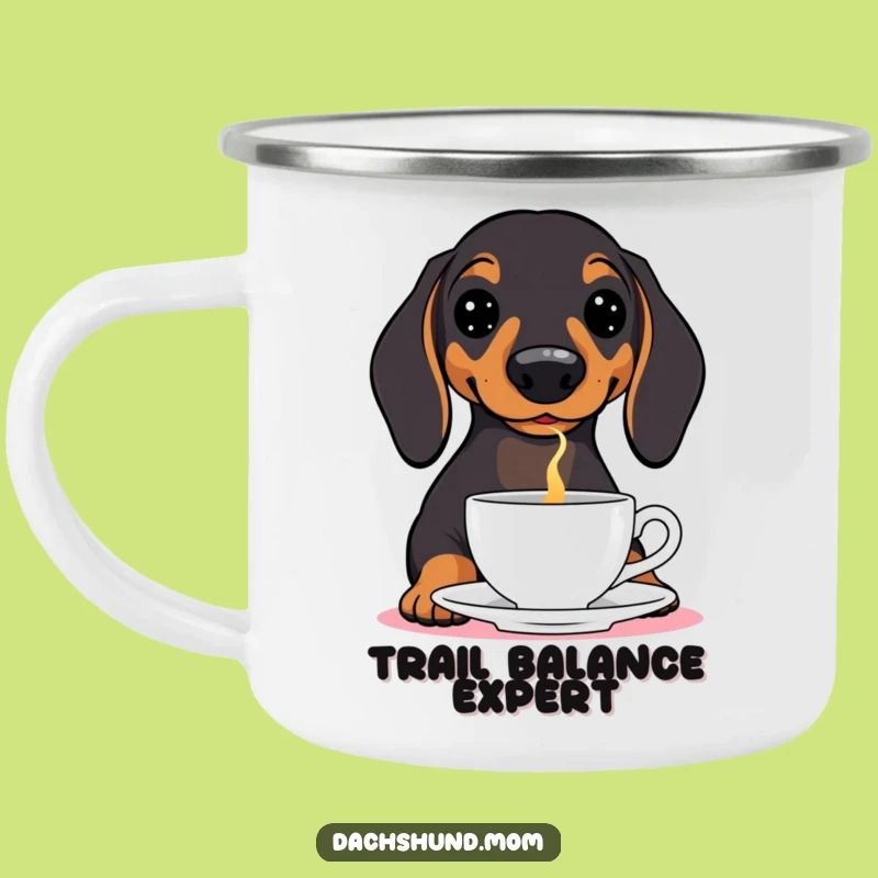 Funny Dachshund Teacup Camping Mug - Durable Wiener Dog Mug for Outdoors