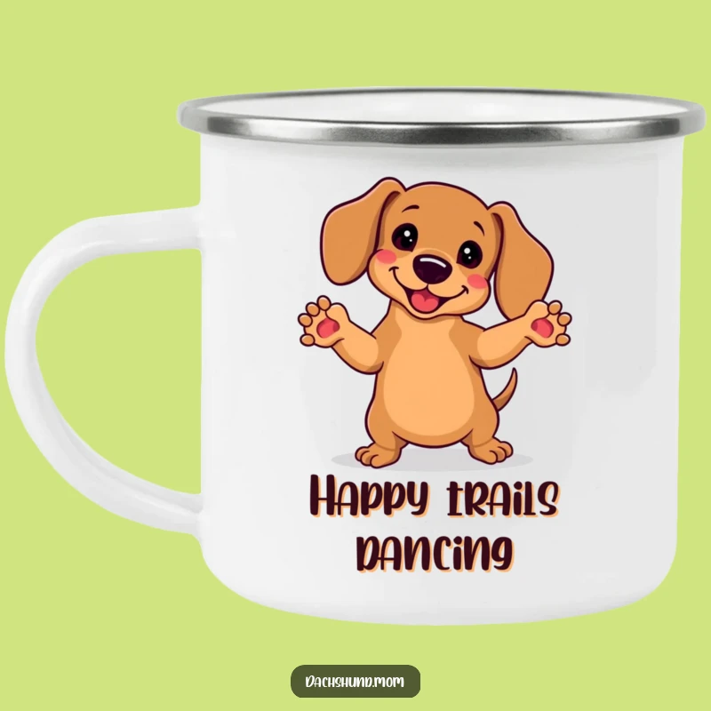 Funny Kawaii Dachshund Camp Dance Mug - Outdoor Hilarious Dog Lover Gift