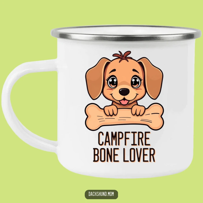 Funny Kawaii Dachshund Camping Mug: Bone Peek Adventure, Outdoor Gift