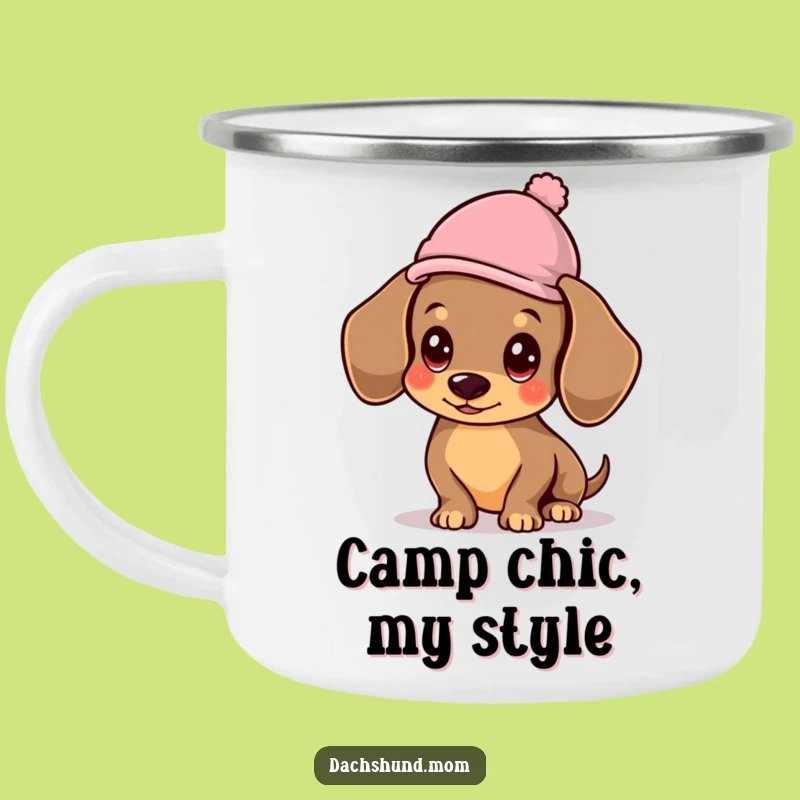 Funny Kawaii Dachshund Hat Camping Mug: Stylish Sips on Every Adventure
