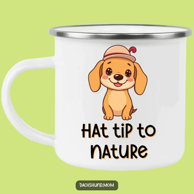 Funny Kawaii Dachshund Hat Tip Camp Mug - Durable Cheerful Wiener Dog