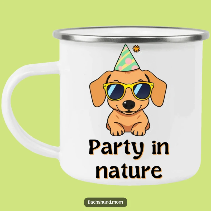 Funny Dachshund Party Camping Mug: Cool Sausage Dog Adventure Gift
