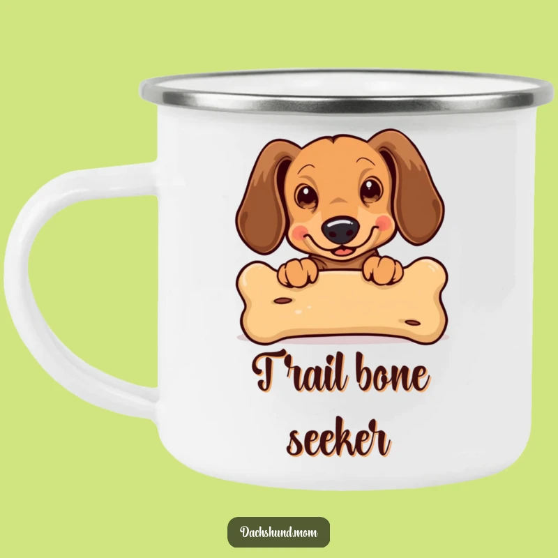 Funny Kawaii Dachshund Camping Mug: Durable Bone Peek Cup for Outdoors