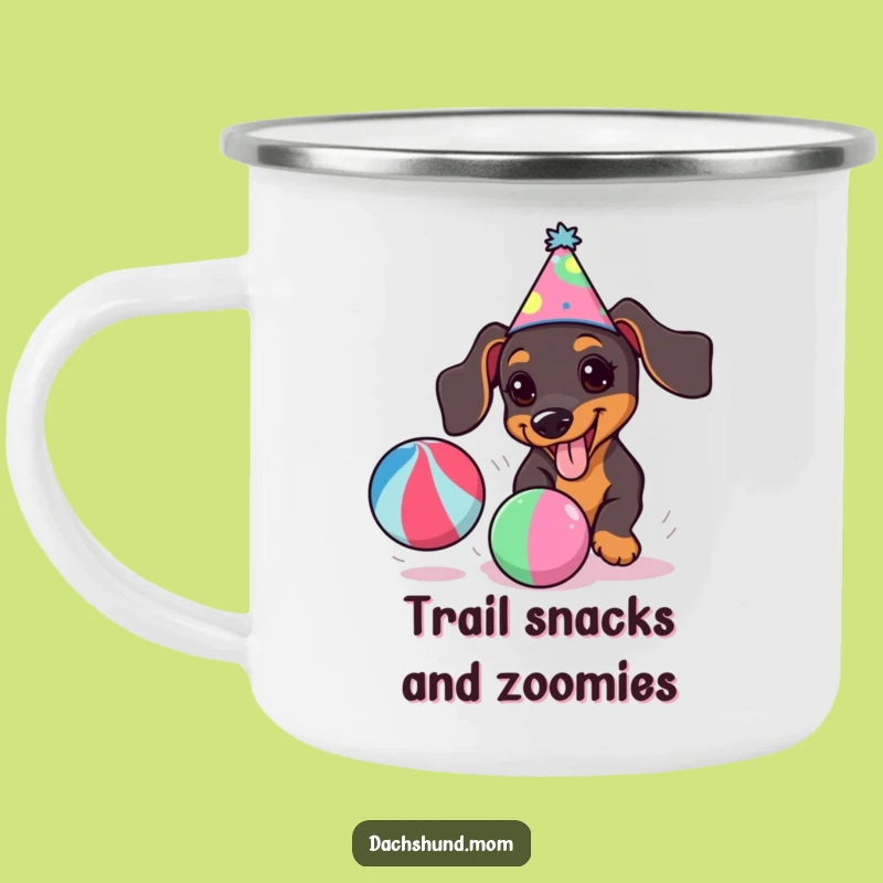 Funny Kawaii Dachshund Party Camping Mug for Outdoor Adventures