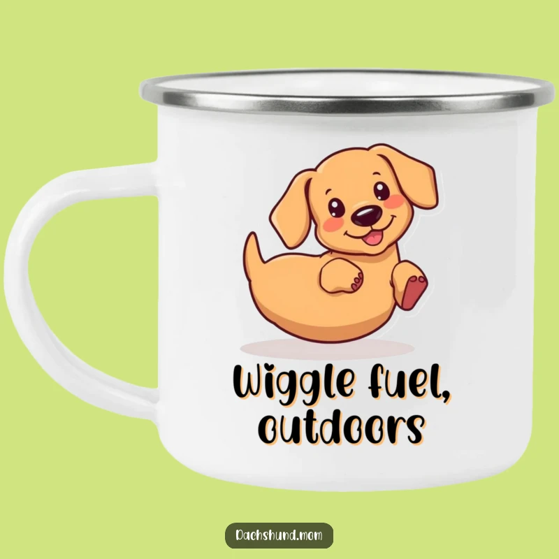 Funny Kawaii Dachshund Wiggle Camp Mug - Durable Wiener Dog Outdoor Gift