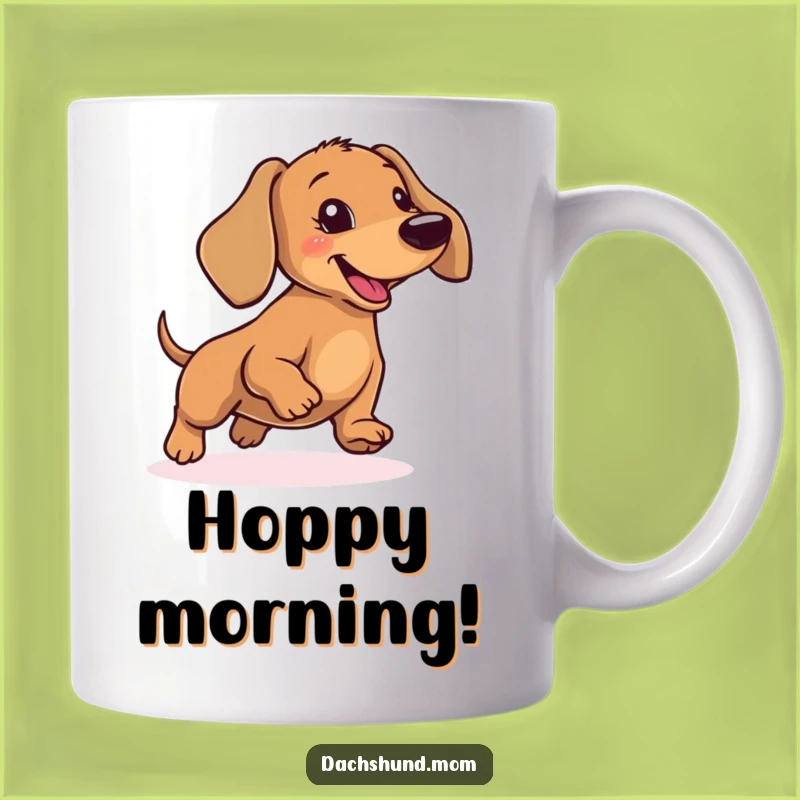 Funny Dachshund Hopping Mug - Energetic Wiener Dog Gift for Joy