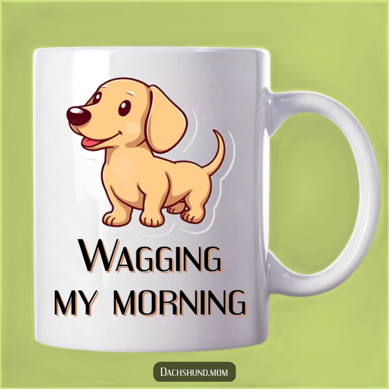 Funny Dachshund Wagging Tail Mug: Joyful Sausage Dog Gift for Lovers