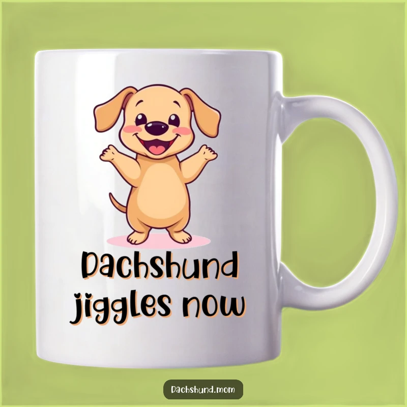 Funny Kawaii Dachshund Dance Mug: Happy Pup Grooves, Perfect Gift!