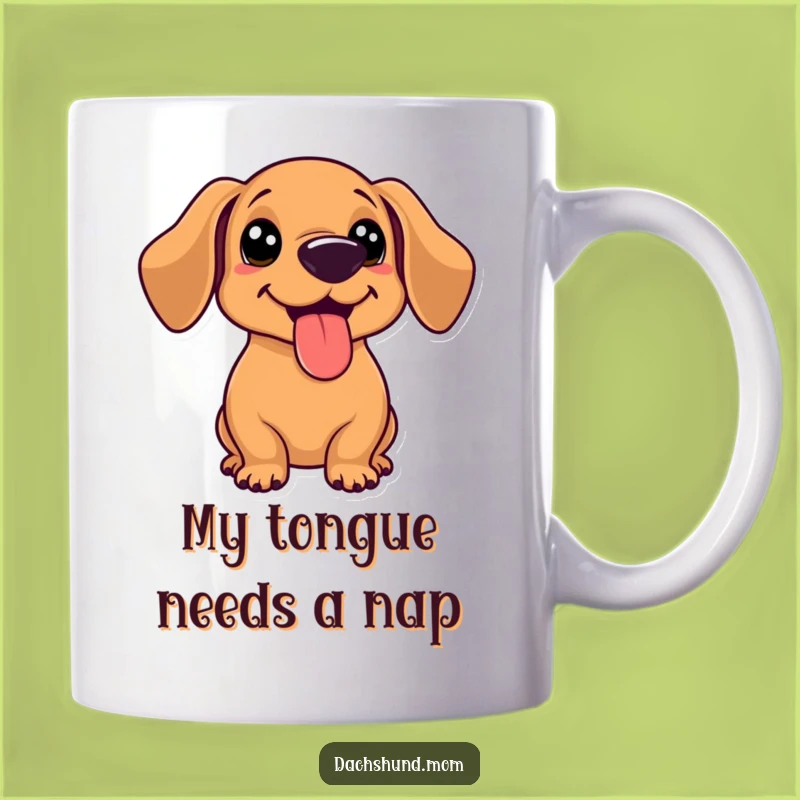 Funny Kawaii Dachshund Tongue Out Mug - Perfect Pet Lover Gift for Happy Pups