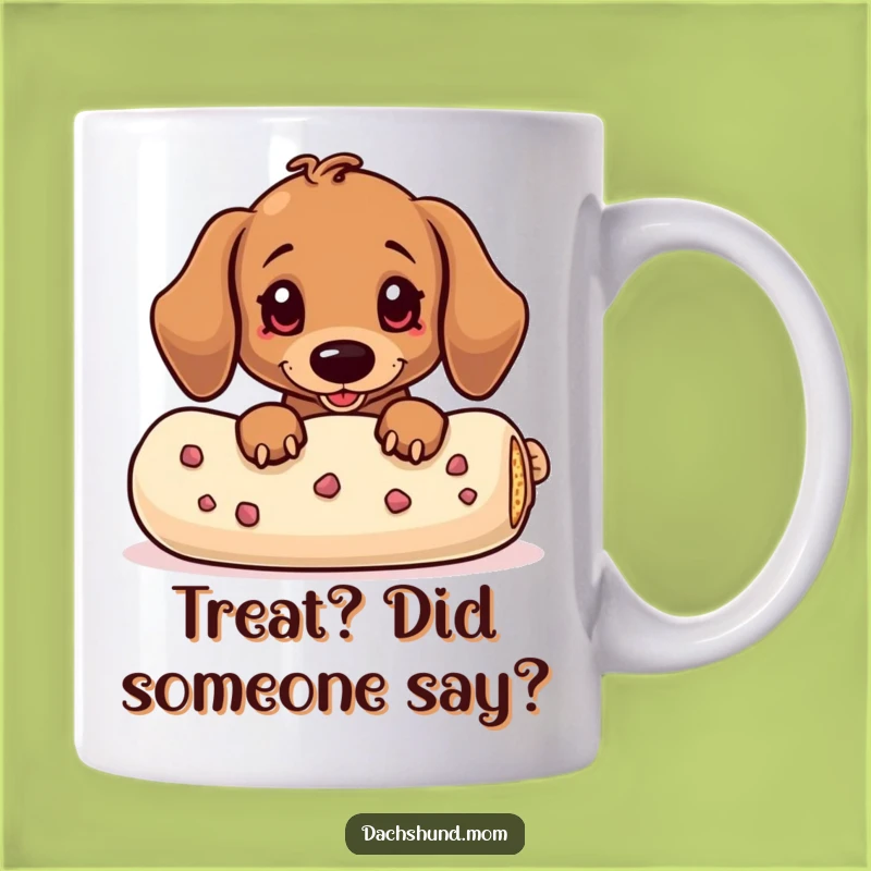 Funny Kawaii Dachshund Treat Peek Mug - Greedy Wiener Dog Gift for Lovers