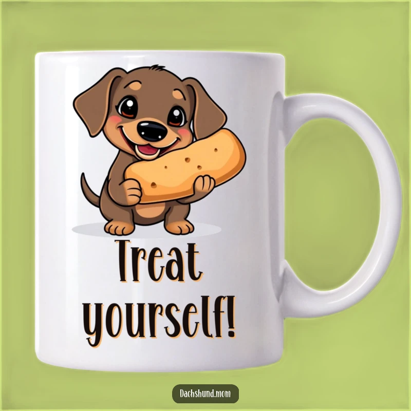 Funny Kawaii Dachshund Treat Mug: Happy Dog Gift for Foodie Lovers