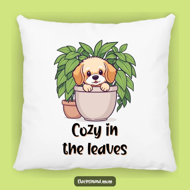 Funny Dachshund Plant Pillow: Fluffy Pup Comfort - Perfect Funny Gift!
