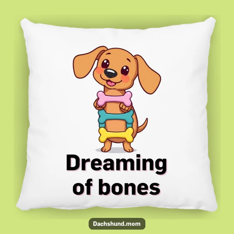 Funny Kawaii Dachshund Bone Balance Pillow - Cute Talented Wiener Dog