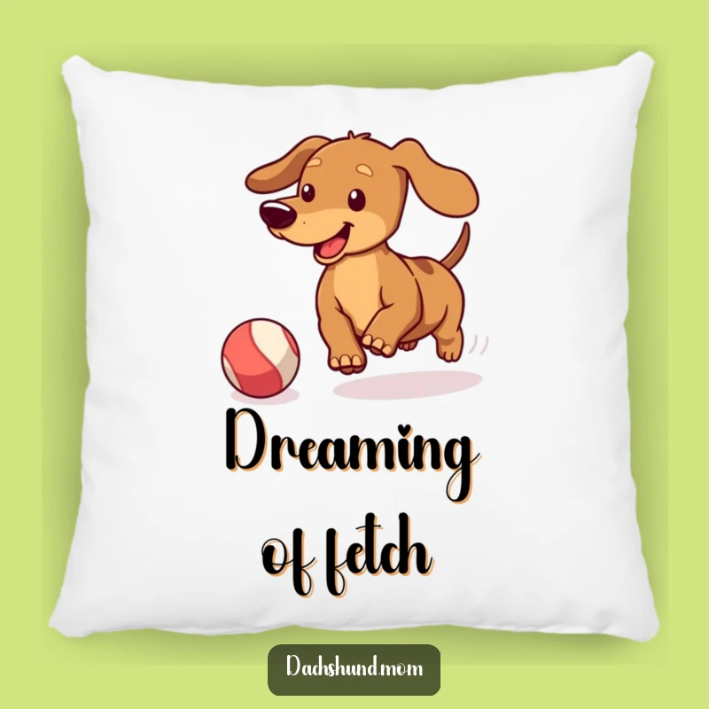 Funny Kawaii Dachshund Ball Chase Pillow: Cozy Playtime Accent, Perfect Gift