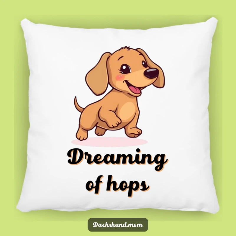 Funny Dachshund Hopping Pillow - Cozy Wiener Dog Accent