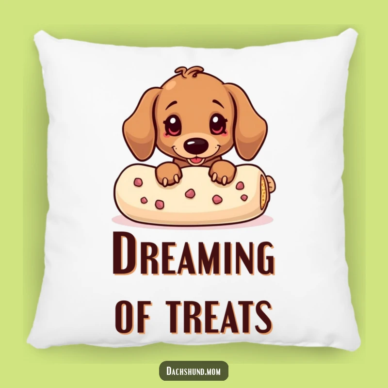 Funny Kawaii Dachshund Treat Peek Pillow - Cozy Wiener Dog Accent Cushion Gift