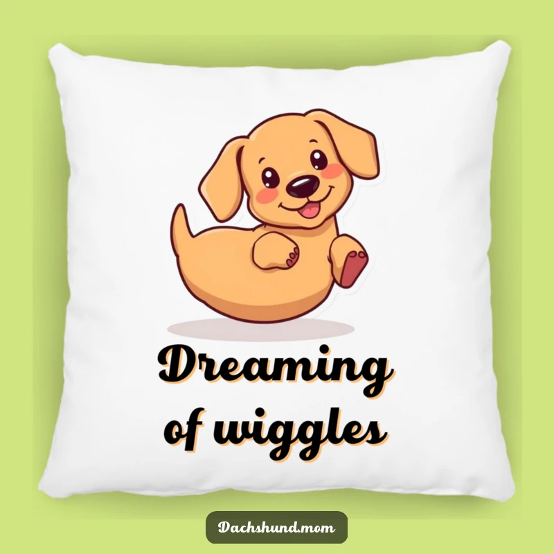 Funny Kawaii Dachshund Wiggle Pillow - Cute Wiener Dog Accent Pillow Gift