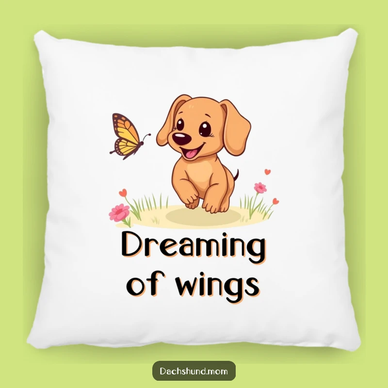 Soft Funny Dachshund Puppy Butterfly Pillow: Cozy & Cute Gift