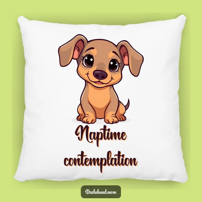 Funny Kawaii Dachshund Head Tilt Pillow - Cozy Curious Accent Cushion Gift