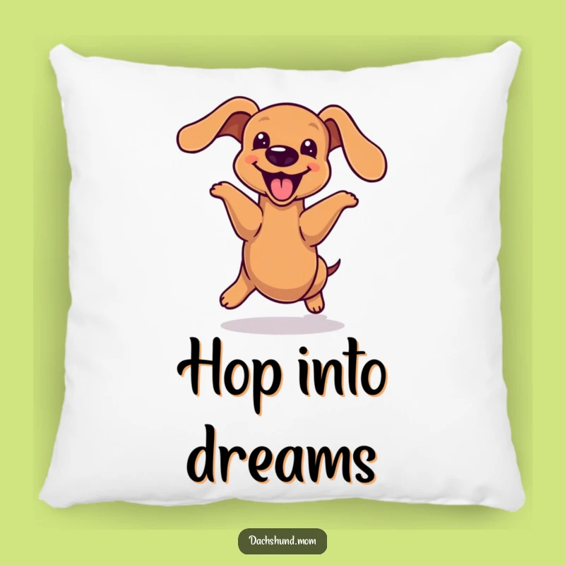 Funny Kawaii Dachshund Hop Pillow - Cute Energetic Wiener Dog