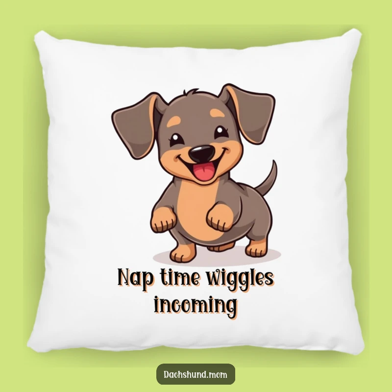 Funny Kawaii Dachshund Joyful Tail Wiggle Pillow - Cozy Dachshund Throw Pillow