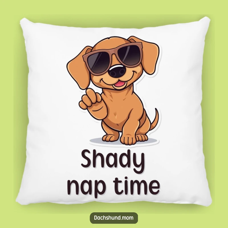 Funny Kawaii Dachshund Pillow: Cool Sunglasses Cushion for Doggie Fans