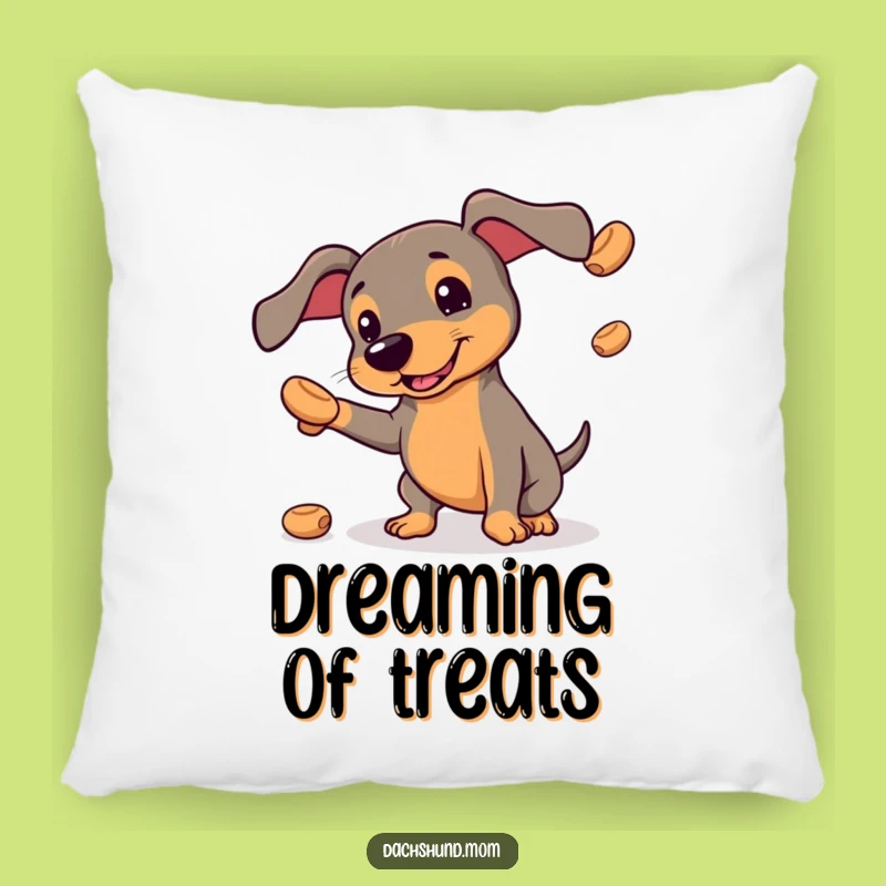 Funny Kawaii Dachshund Pillow: Juggling Treats, Comfy and Hilarious Accent