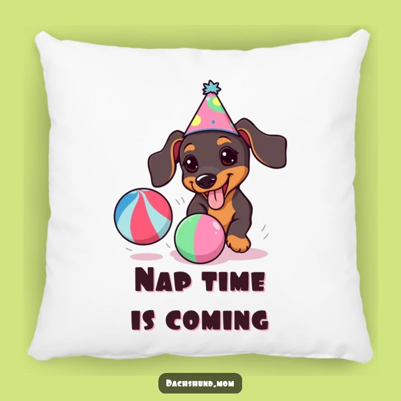 Funny Kawaii Dachshund Party Pillow for Cozy & Cheerful Decor