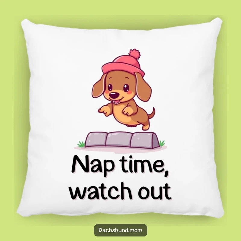 Funny Kawaii Dachshund Hat Jump Pillow: Cute Comfort & Playful Decor