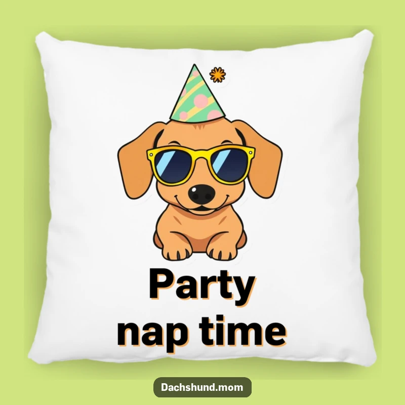 Funny Dachshund Party Pillow: Cozy Sausage Dog Accent Gift