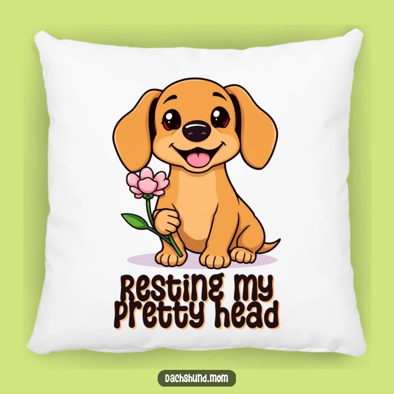 Soft Funny Kawaii Dachshund Flower Pillow: Cuddle Up with This Adorable Wiener Dog Cushion